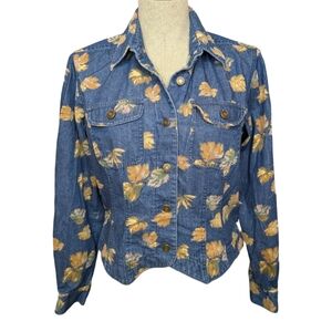 Vintage Villager Sport Foliage Denim Jacket Women’s Medium Cropped